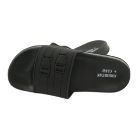 American Club Chaussons de piscine pour homme American NH15 à deux rayures noir 3