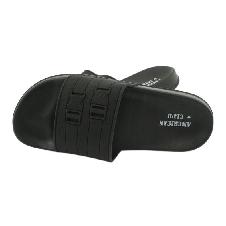 American Club Chaussons de piscine pour homme American NH15 à deux rayures noir 3
