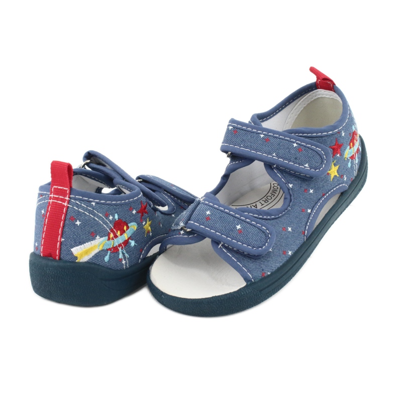 American Club Sandales américaines chaussures pour enfants semelle intérieure en cuir TEN28 rouge bleu jaune 3