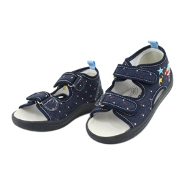 American Club Sandales américaines chaussures pour enfants semelle intérieure en cuir TEN28 bleu marin 2