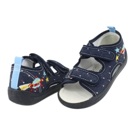 American Club Sandales américaines chaussures pour enfants semelle intérieure en cuir TEN28 bleu marin 3