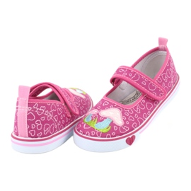 American Club Baskets ballerines avec coeurs Velcro TEN15 bleu rose vert 3