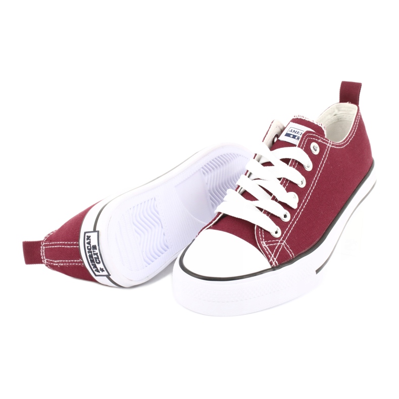 American Club Sneakers homme marron American LH12 rouge 3