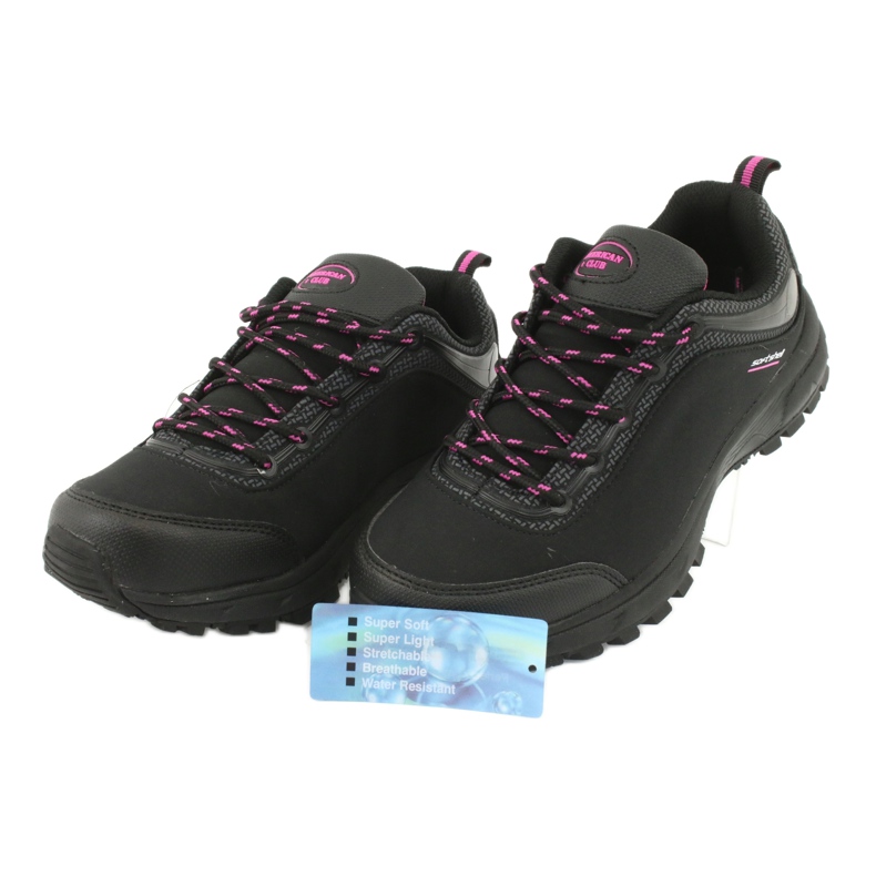 American Club HL05 chaussures de sport softshell imperméables noir rose 4