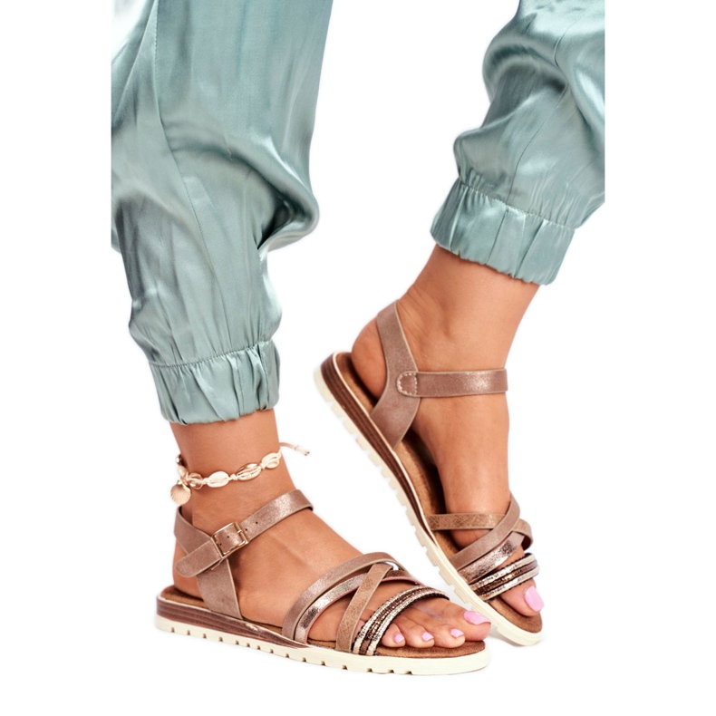 EVE Sandales Plates Femme Marron Replay brun jaune 2