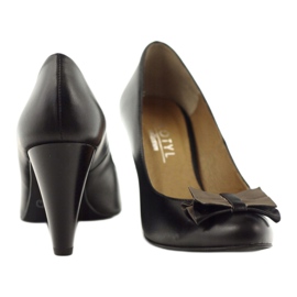 Kotyl Pompes en cuir classique avec un arc 1307 Catyl noir le noir 3