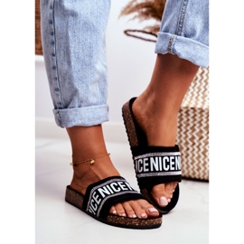 EVE Chaussons Femme Noirs Sur Liège Avec Strass BeNice le noir 2