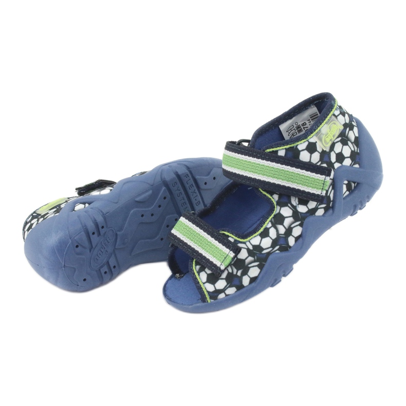 Chaussures enfant Befado vertes 250P078 blanc bleu marine 4