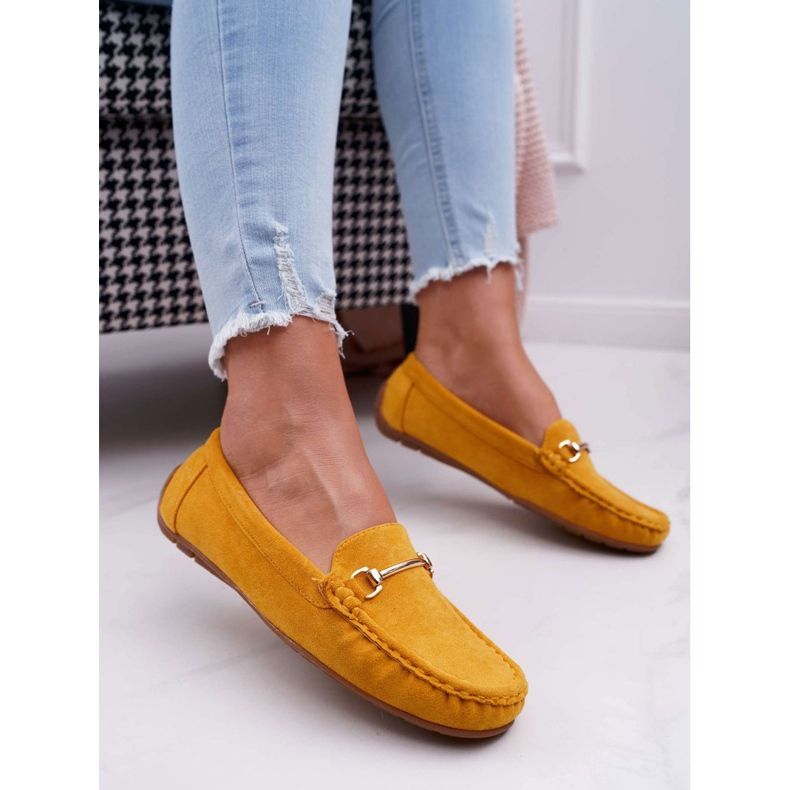 SEA Mocassins Femme Jaune Daim Sonnero 1