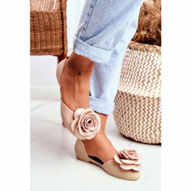 LU BOO Ballerines Caoutchouc Fleurs Meliski Beige Esther 1 LU BOO Ballerines Caoutchouc Fleurs Meliski Beige Esther 1