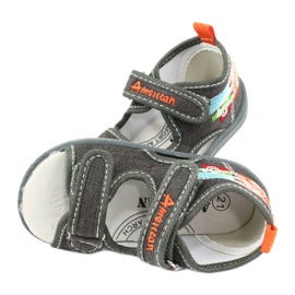 American Club Sandales américaines, chaussures pour enfants, empiècement cuir TEN46, gris 4 American Club Sandales américaines, chaussures pour enfants, empiècement cuir TEN46, gris 4
