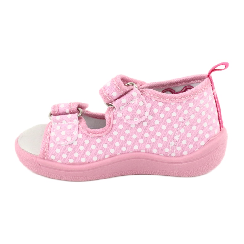 American Club Chaussures enfants pantoufles sandales coeurs américain TEN20 blanche rose 4