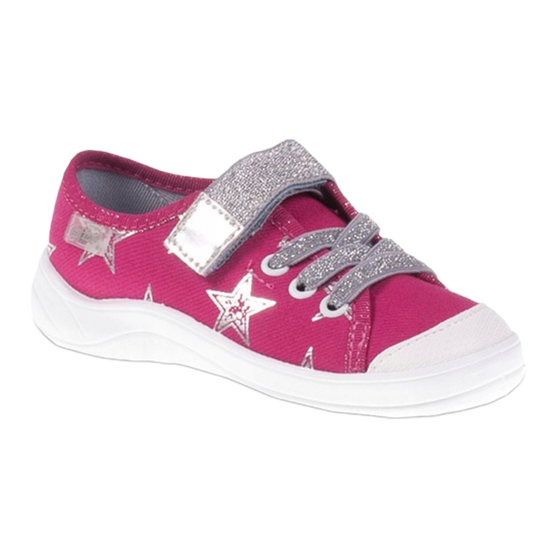 Chaussons baskets filles avec étoiles Befado 251X096 rose argent 1