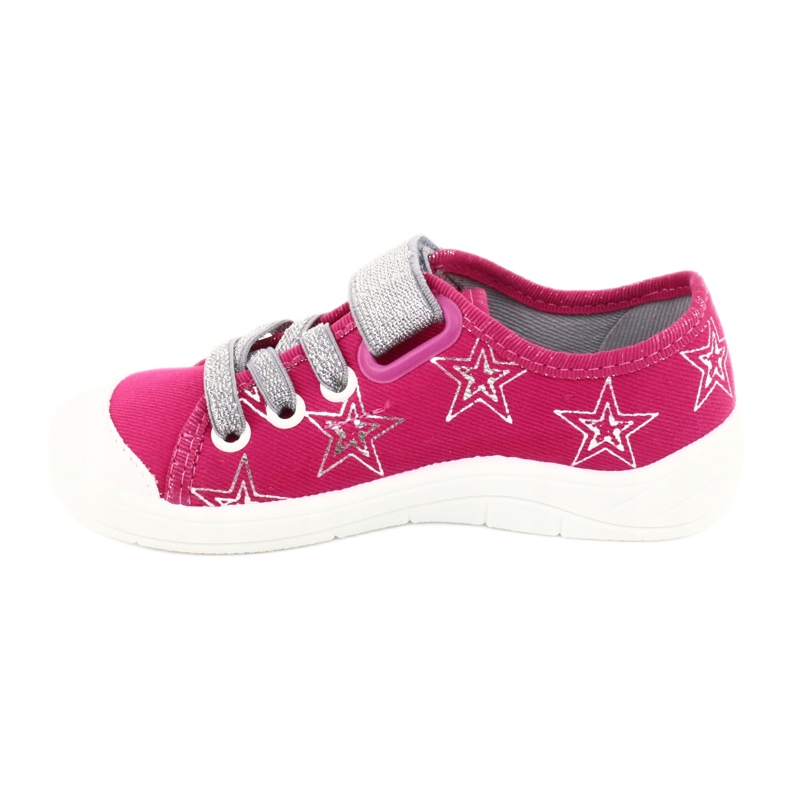Chaussons baskets filles avec étoiles Befado 251X096 rose argent 2