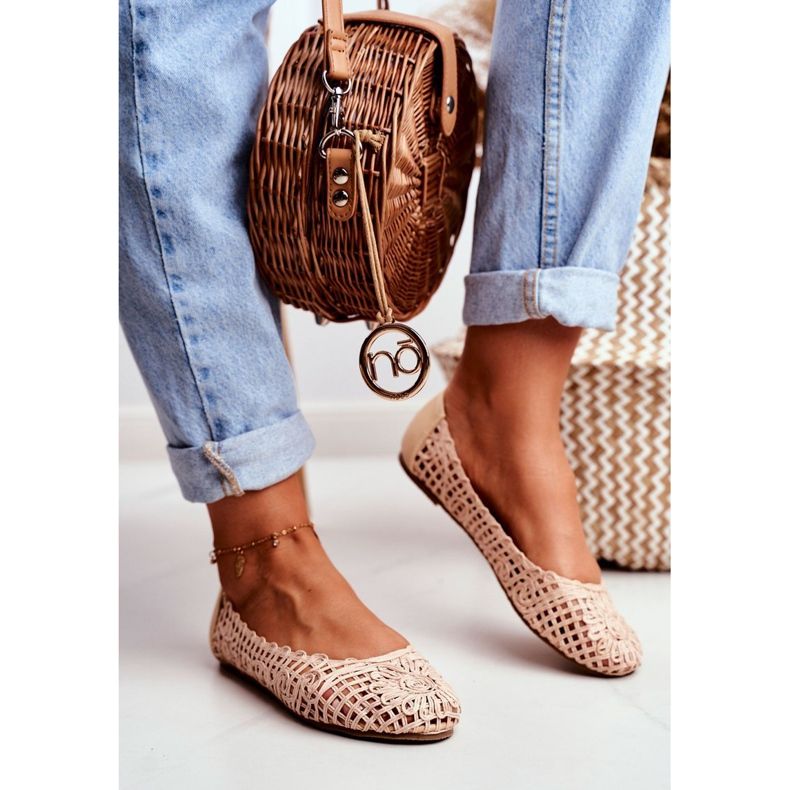 Ballerines ajourées beiges Lu Boo pour femme 1