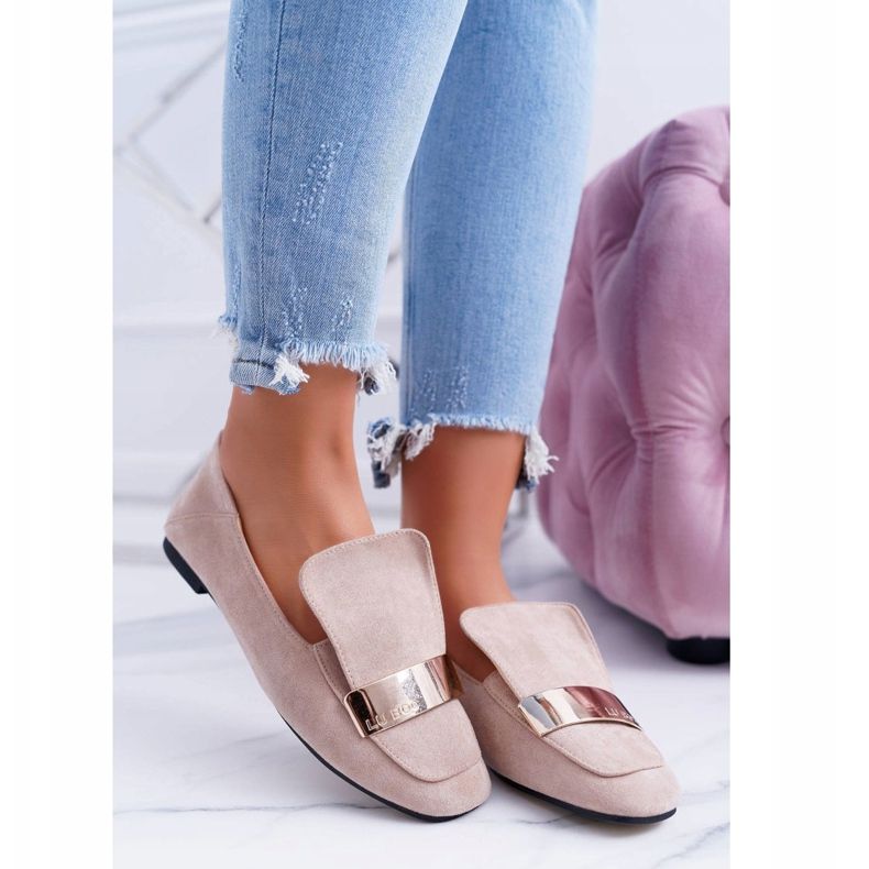 Mocassins Femme Avec plaque Golden Lords Beige Lu Boo Harlem 1