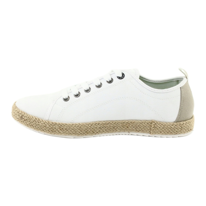 Espadrilles homme Big Star 174155 dentelle blanc brun 2