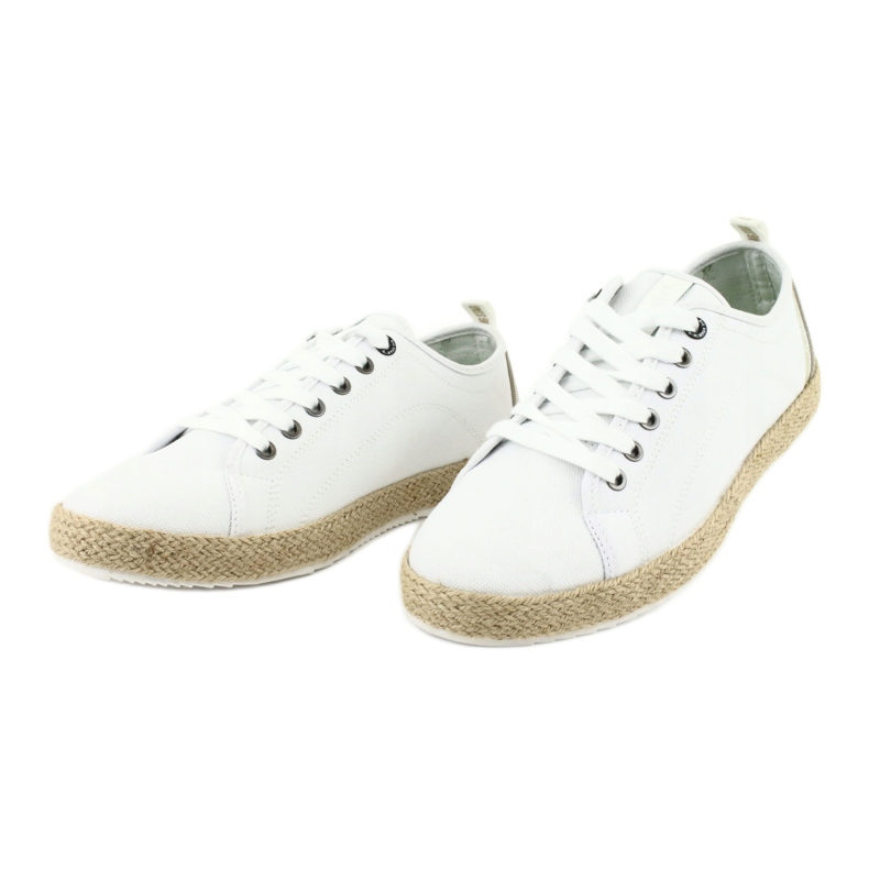 Espadrilles homme Big Star 174155 dentelle blanc brun 3