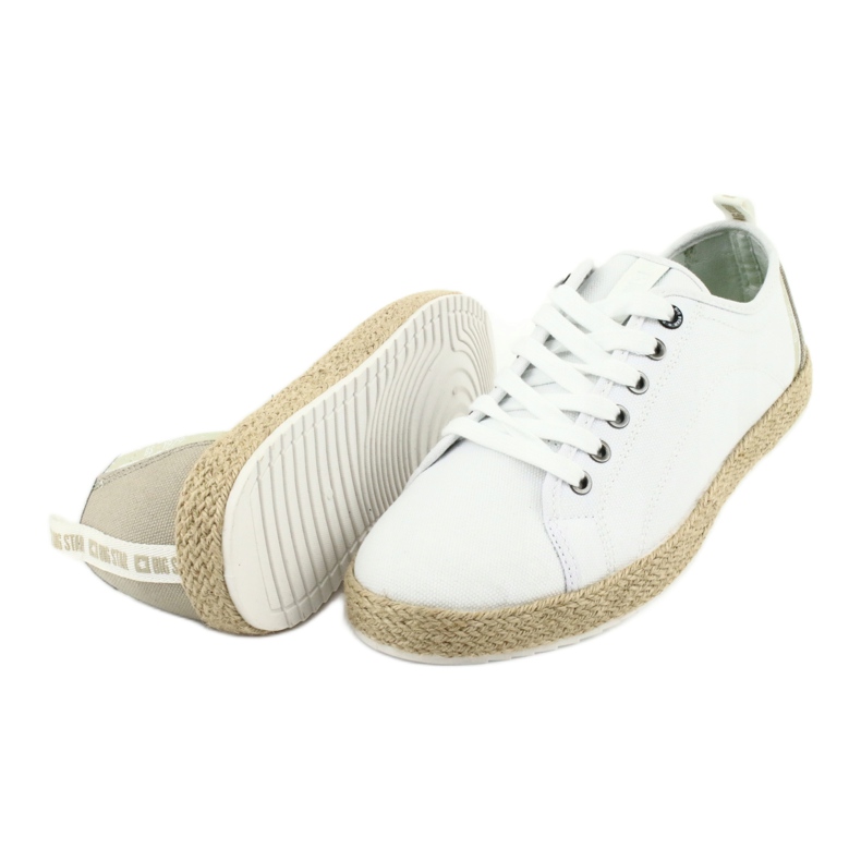 Espadrilles homme Big Star 174155 dentelle blanc brun 4