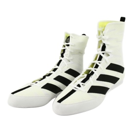 Adidas Box Hog 3 chaussures de boxe blanc blanche le noir jaune 2