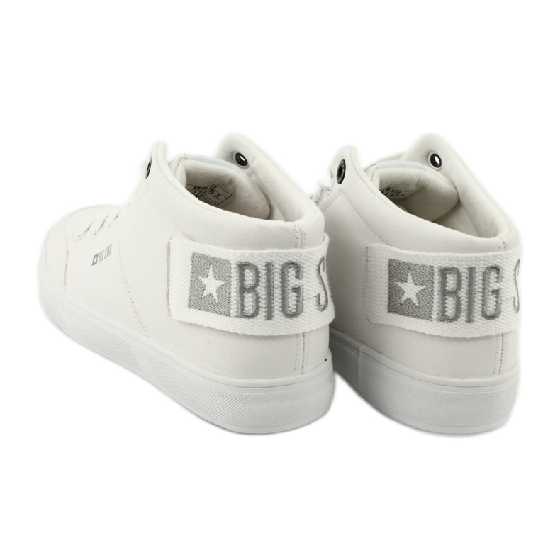 Baskets hautes Big Star EE274352 blanche gris 5 Baskets hautes Big Star EE274352 blanche gris 5