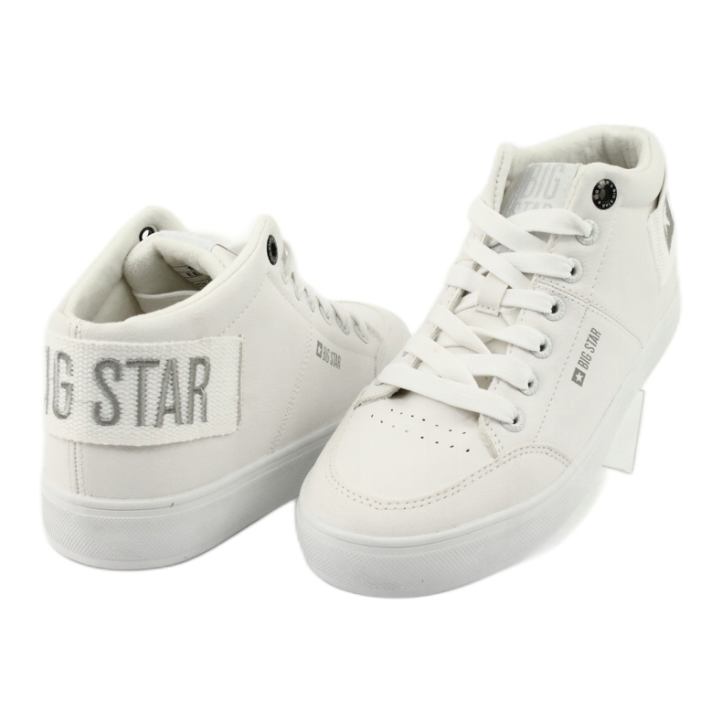 Baskets hautes Big Star EE274352 blanche gris 4 Baskets hautes Big Star EE274352 blanche gris 4