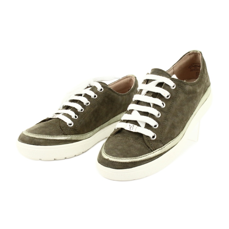 Baskets femme Caprice en cuir 23654 vert 2