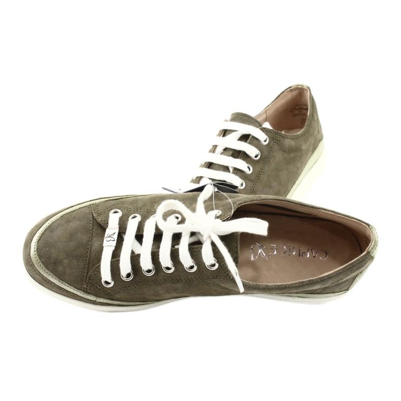 Baskets femme Caprice en cuir 23654 vert 3
