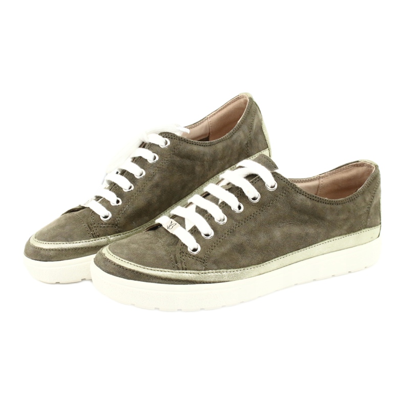 Baskets femme Caprice en cuir 23654 vert 4