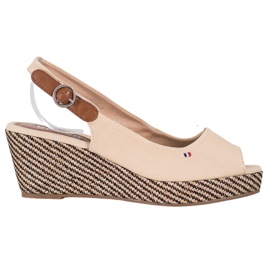 SHELOVET Sandales compensées classiques brun 7