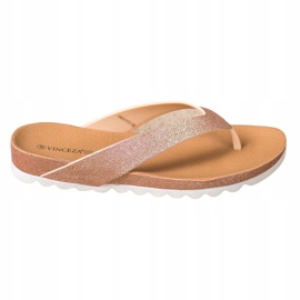 Tongs VINCEZA à paillettes rose jaune 5