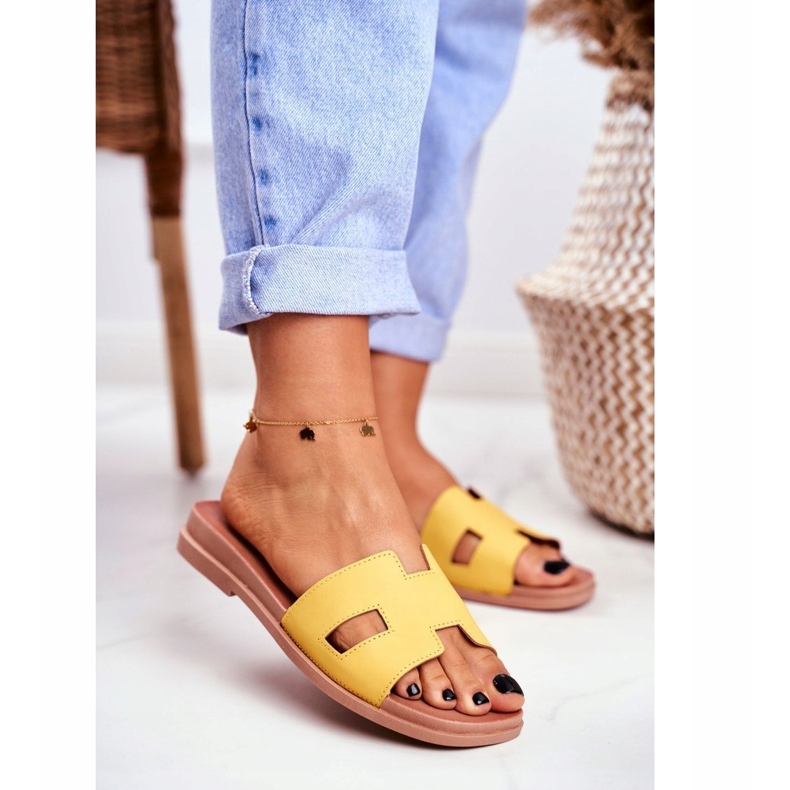 BUGO Chaussons Femme Jaune Géométrique Classique Theodora 1