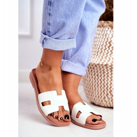 BUGO Chaussons Femme Blanc Géométrique Classique Theodora 1