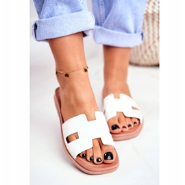 BUGO Chaussons Femme Blanc Géométrique Classique Theodora 2