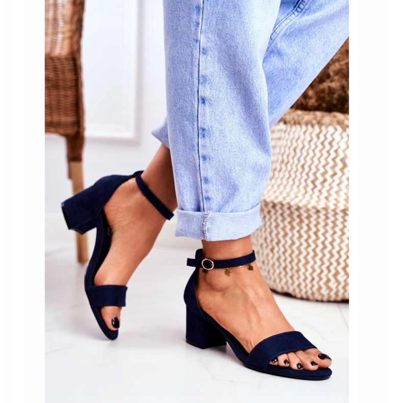 BUGO Sandales Femme Daim Bleu Marine Oh Baby! 2