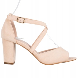 Sandales en daim VINCEZA beige 5
