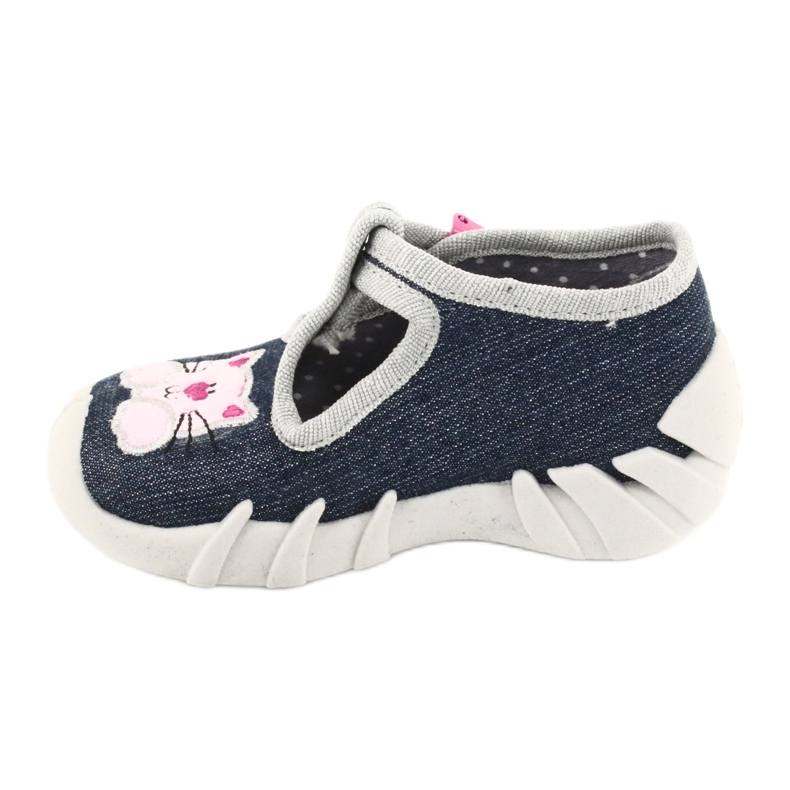 Chaussures enfant Befado 110P378 bleu marin rose gris 2
