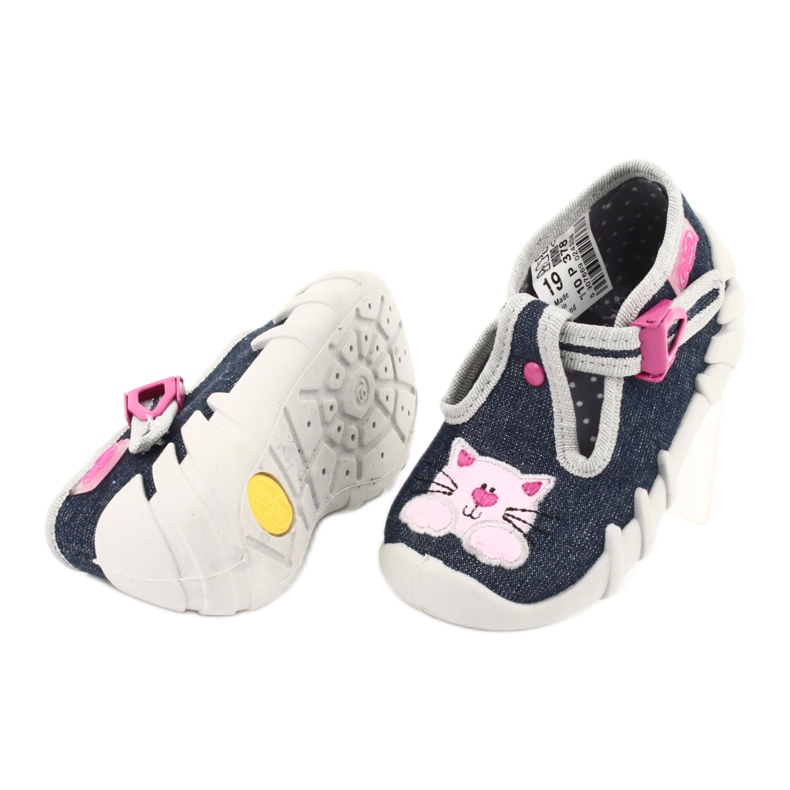 Chaussures enfant Befado 110P378 bleu marin rose gris 4