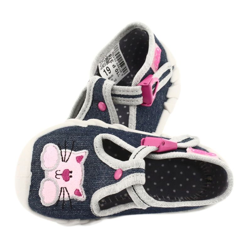Chaussures enfant Befado 110P378 bleu marine rose gris 5