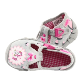 Chaussures enfant Befado 110P359 blanche rose gris 5