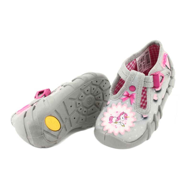 Chaussures enfant Befado 110P359 blanche rose gris 4