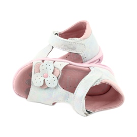 Sandales brillantes avec Velcro Ren But 1406 blanc bleu gris rose 4