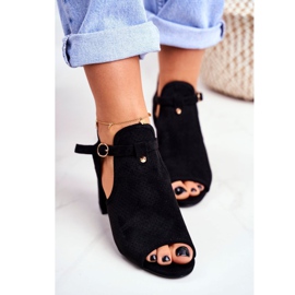 BUGO Sandales À Talon Ajouré Femme Noir Kira 1