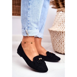 BUGO Mocassins Femme Noir Lords Franges Therese 1