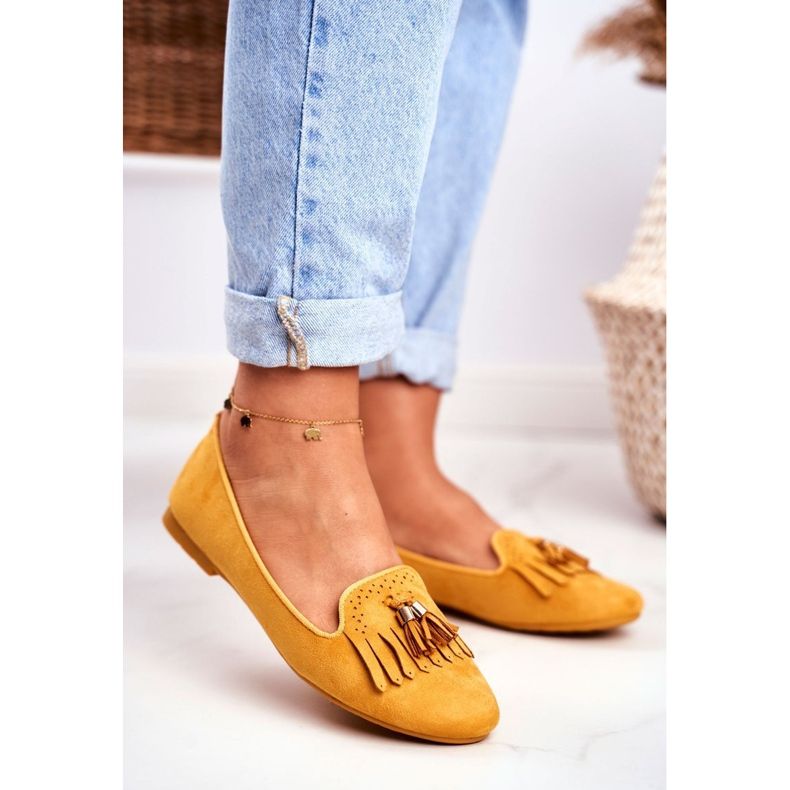 BUGO Mocassins Femme Jaune Lords Franges Therese 1