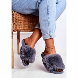 Bona Chaussons Femme Avec Fourrure Gris Sensible 2