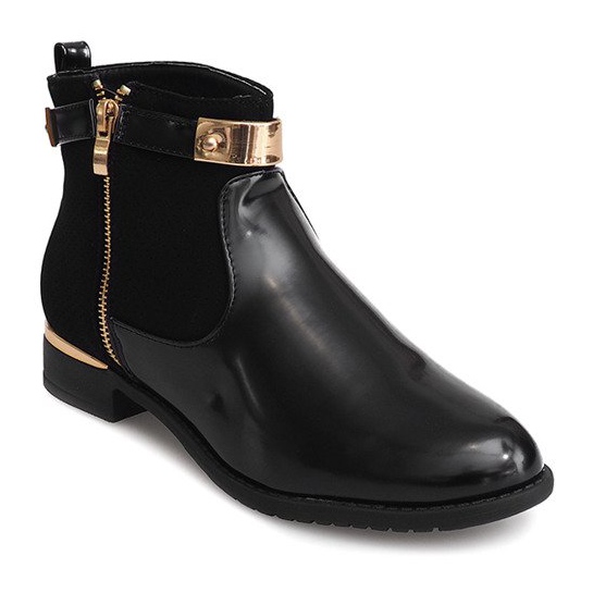 Bottes Élégantes Avec Fermeture À Glissière CM32A Noir le noir 2