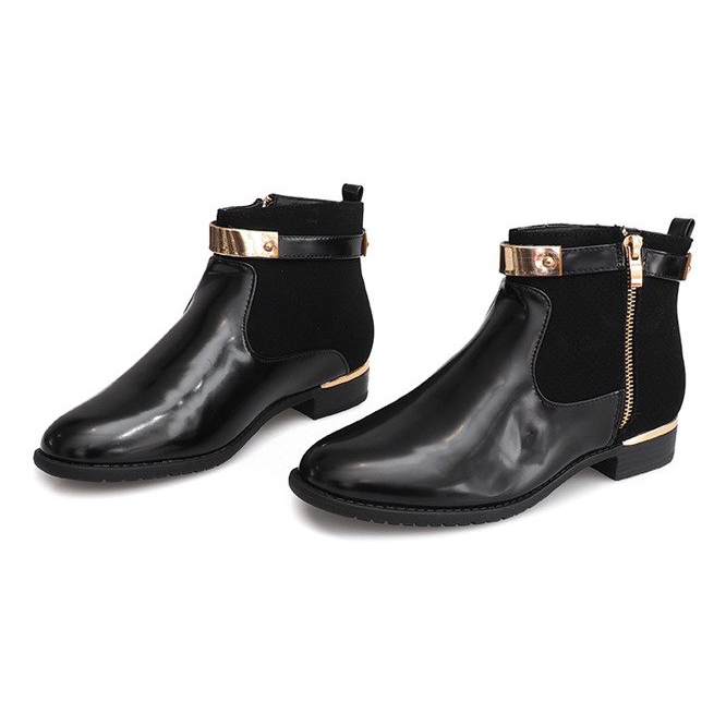 Bottes Élégantes Avec Fermeture À Glissière CM32A Noir le noir 1