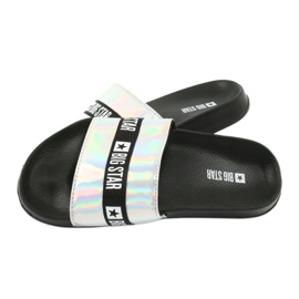 Pantoufles pour femmes HOLO Big Star 274A005 le noir gris 3