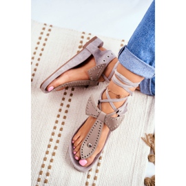 Sandales nouées grises Lu Boo pour femmes Japanese Mara 3